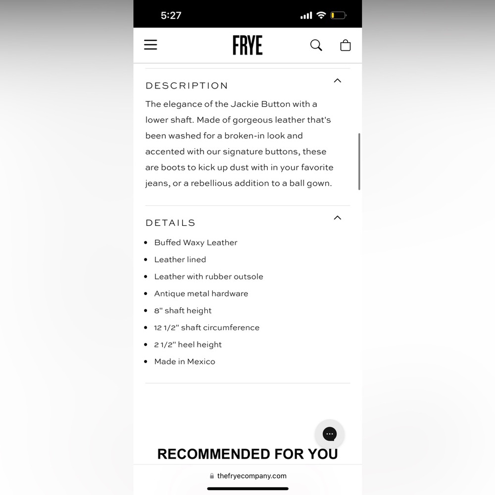 Frye Jackie Button Short Boot Distressed Black Si… - image 3